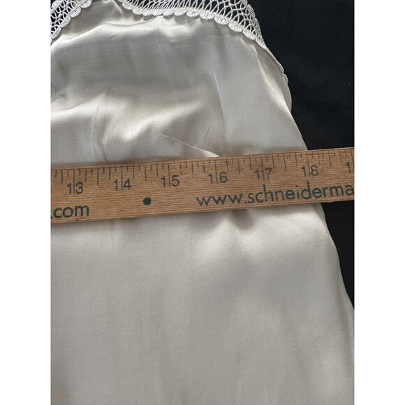 Magali Pascal Slip Dress Medium Cream Lace Trim Adjustable Straps Luxury Base - Picture 13 of 16